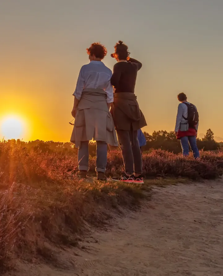 Mensen kijken naar de zonsopkomst