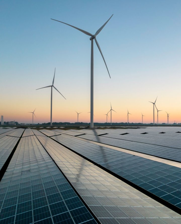Zonnepanelen en windmolens